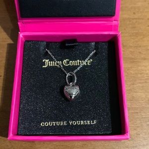 Juicy Couture Pam & Gela Silver Small Puffy Heart Chain Necklace